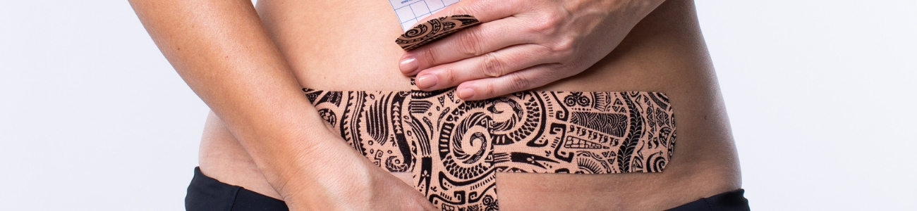 Menstruatiepijn tapen — CureTape kinesiologie tape instructies